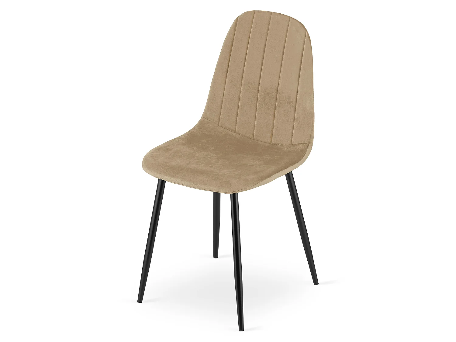 Eetkamerstoel PADVA fluweel bruin zwarte poten 87x44,5x53 cm