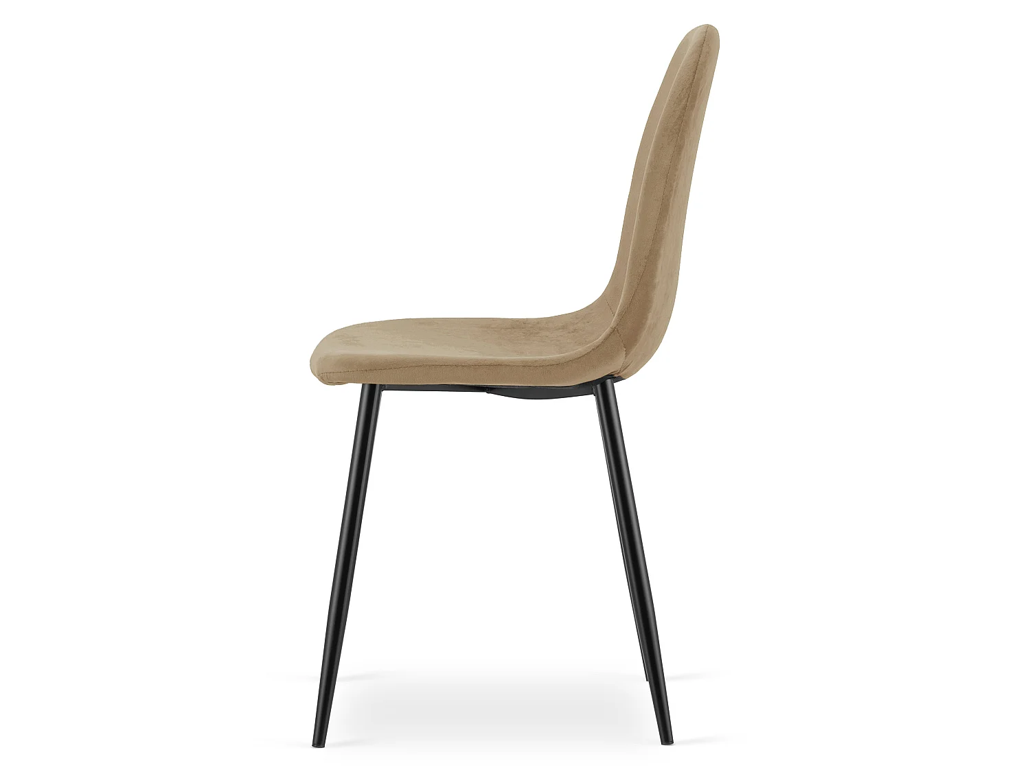 Eetkamerstoel PADVA fluweel bruin zwarte poten 87x44,5x53 cm