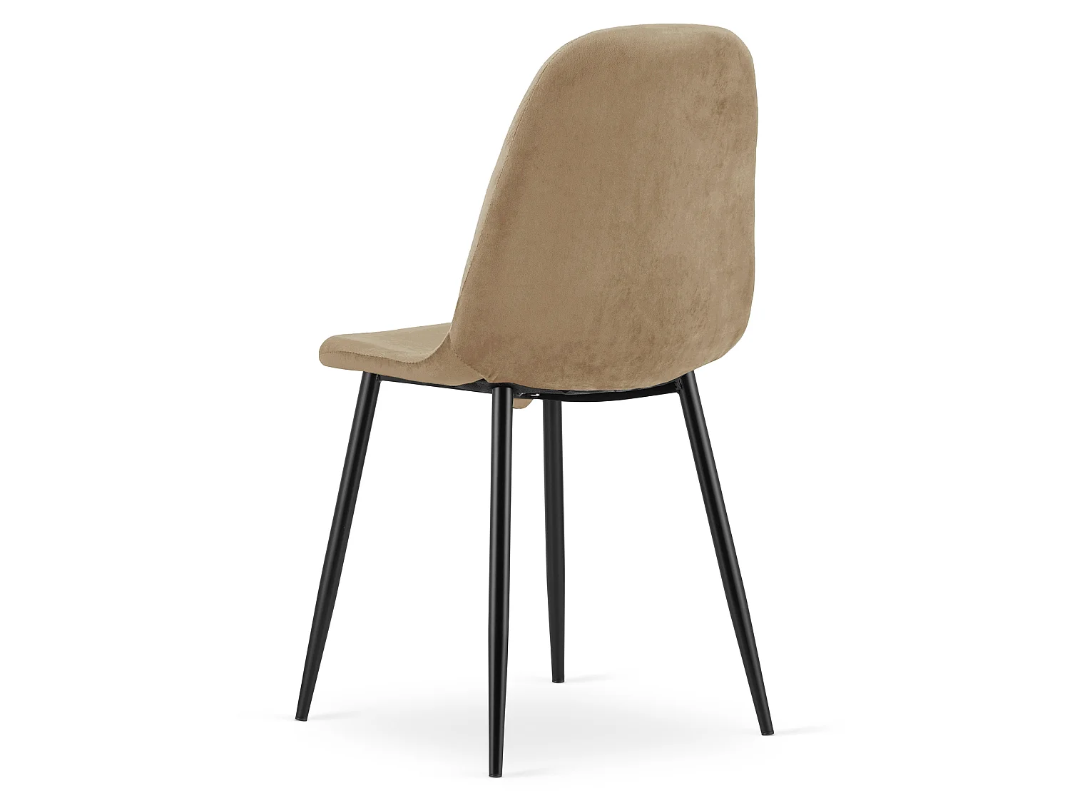 Eetkamerstoel PADVA fluweel bruin zwarte poten 87x44,5x53 cm
