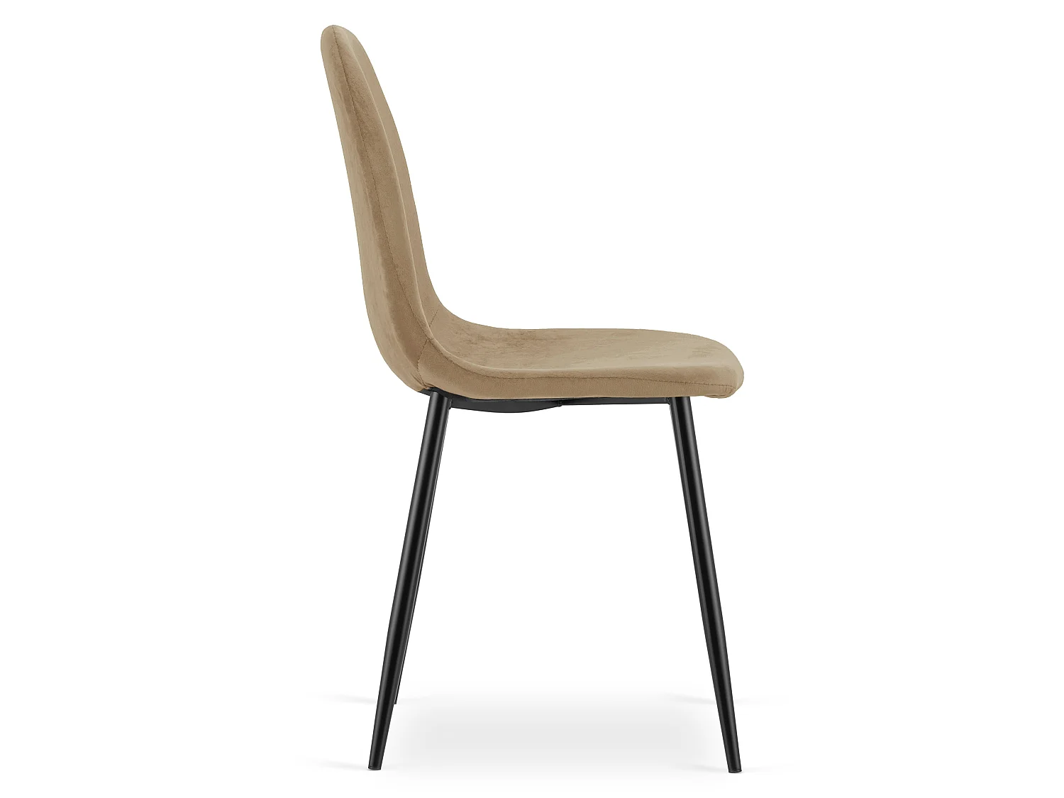 Eetkamerstoel PADVA fluweel bruin zwarte poten 87x44,5x53 cm