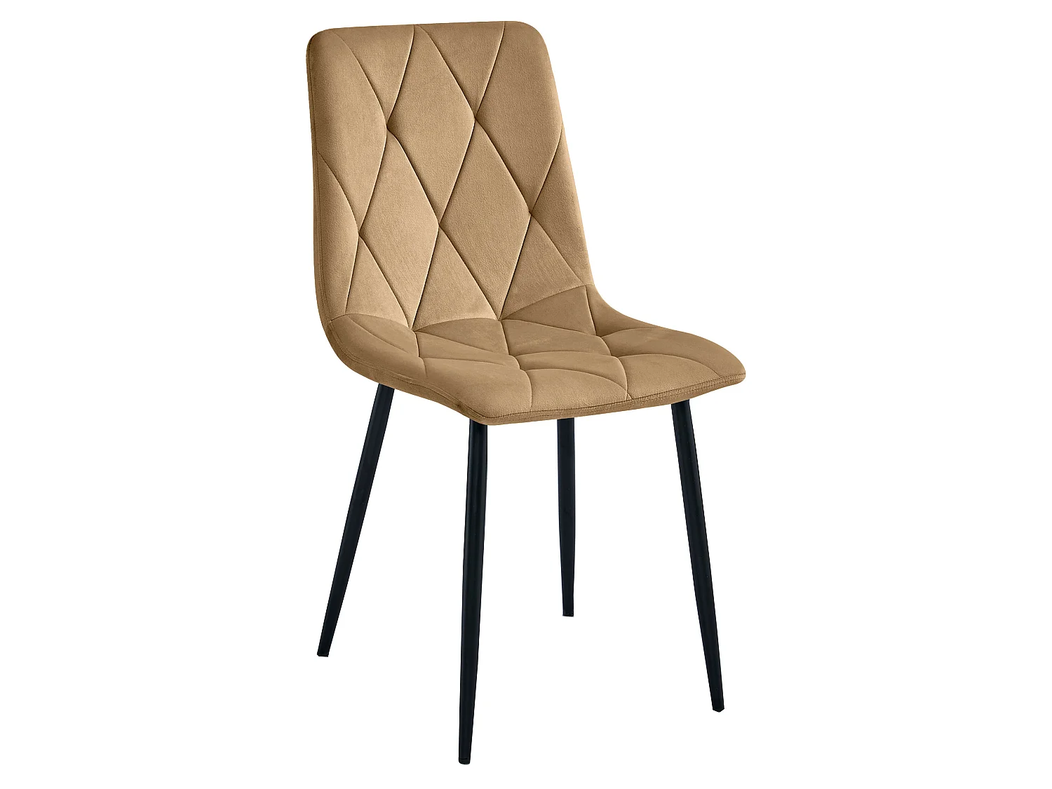 Eetkamerstoel LIBRA fluweel bruin zwarte poten 4x 87x44x54,5 cm