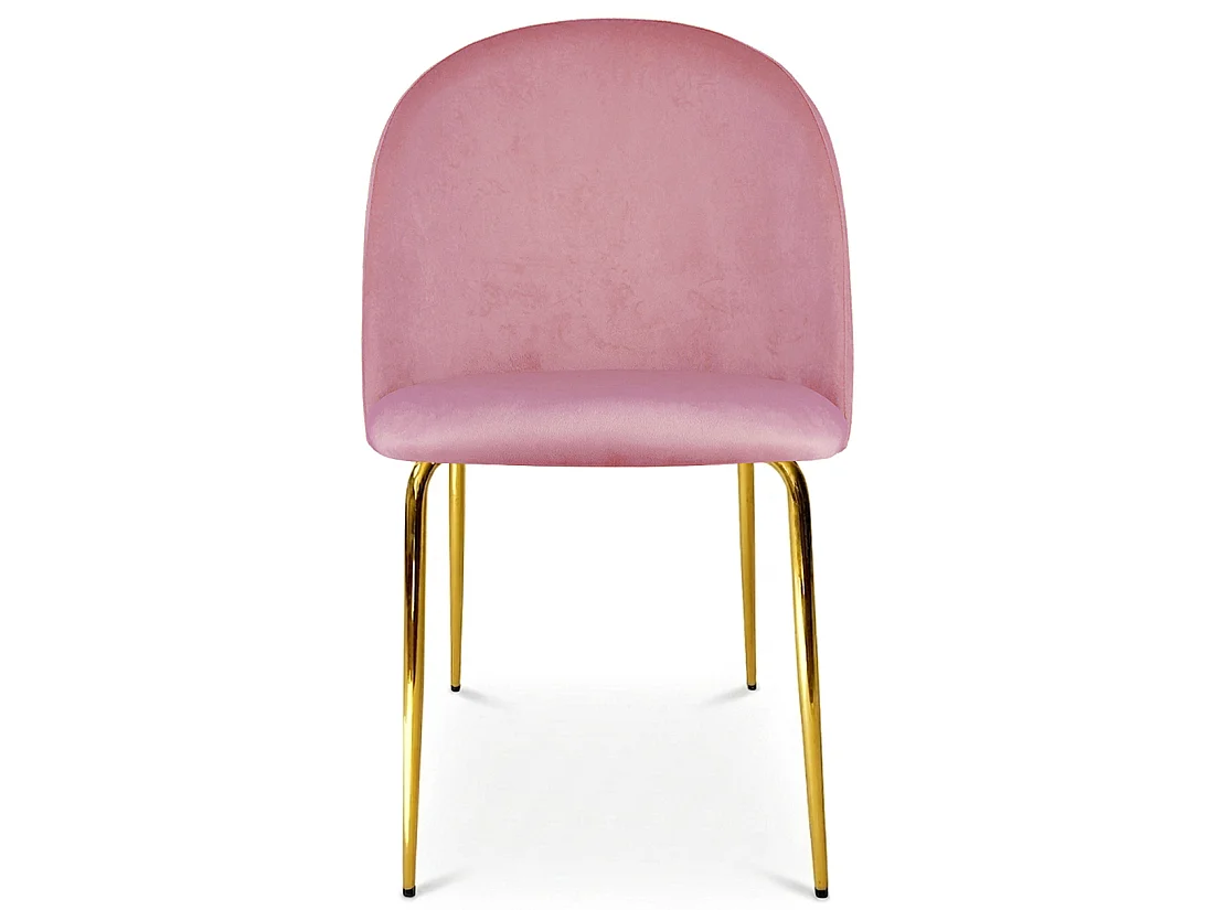 Chaise de salle à manger et cuisine INCA en velours rose clair, pieds dorés 49x55x78 cm