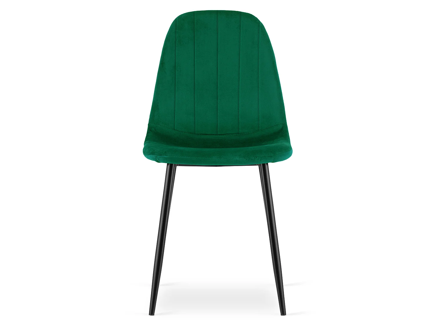 Chaise de salle à manger et cuisine en velours vert pieds noirs 4x 87x44,5x53 cm