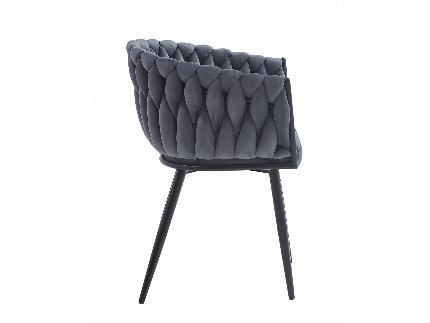ORION Esszimmerstuhl Samt Metall Dunkelgrau 61x55x79 cm