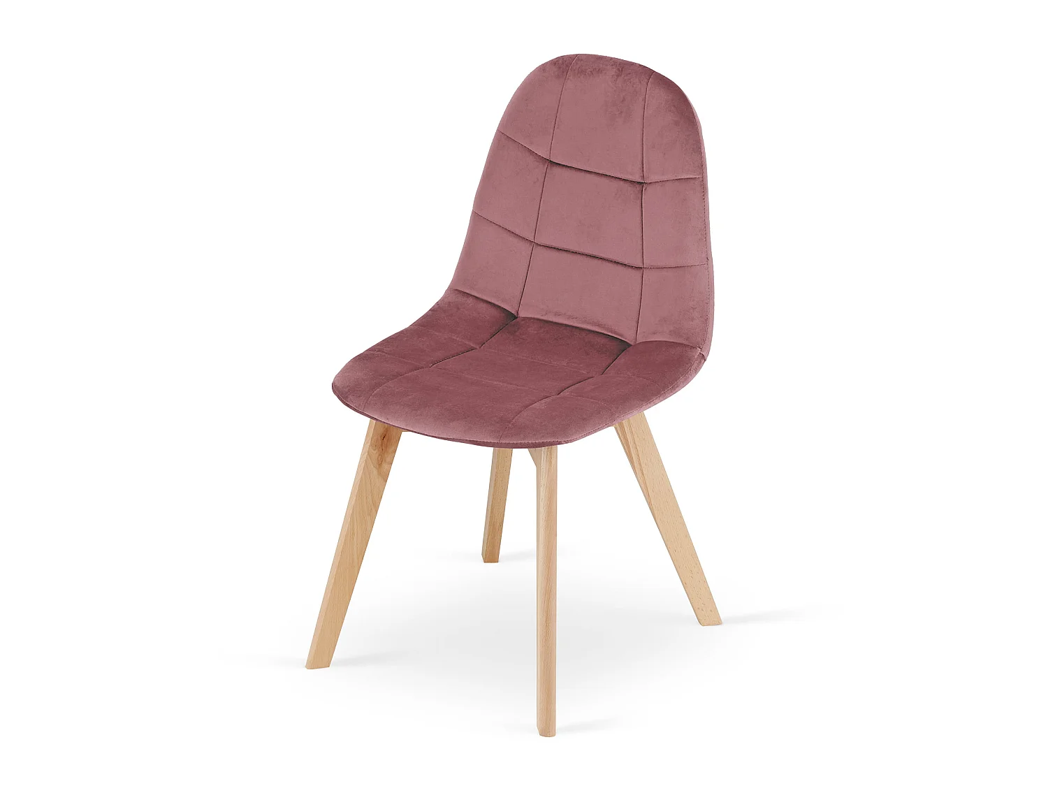 Eetkamerstoel BORA ergonomisch fluweel donkerroze 81,5x44,5x54 cm