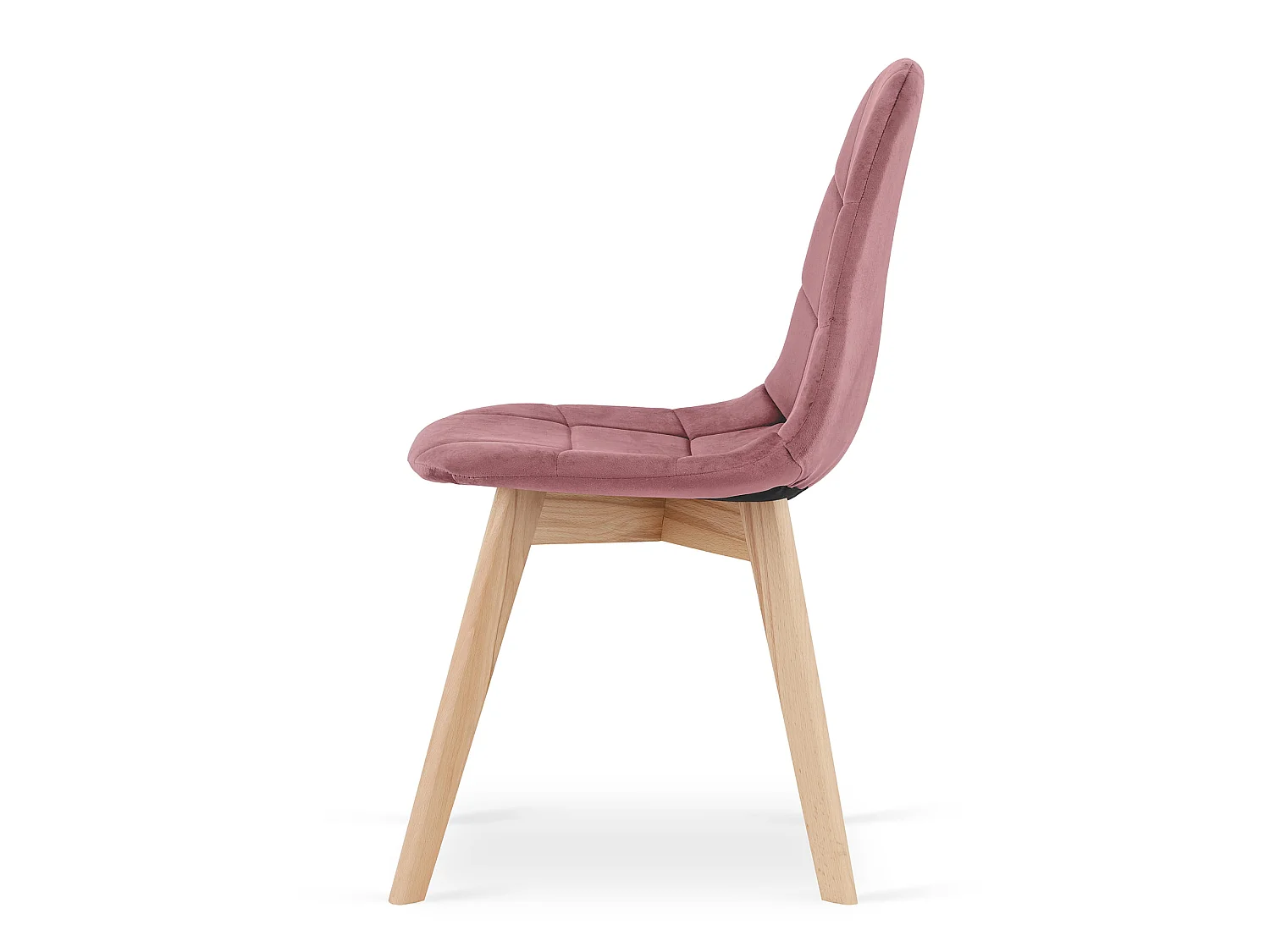 Eetkamerstoel BORA ergonomisch fluweel donkerroze 81,5x44,5x54 cm