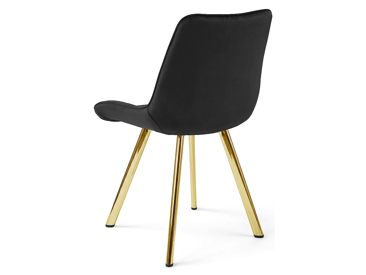 Chaise de salle à manger et cuisine SORIA en velours noir, pieds dorés 86x53x59 cm