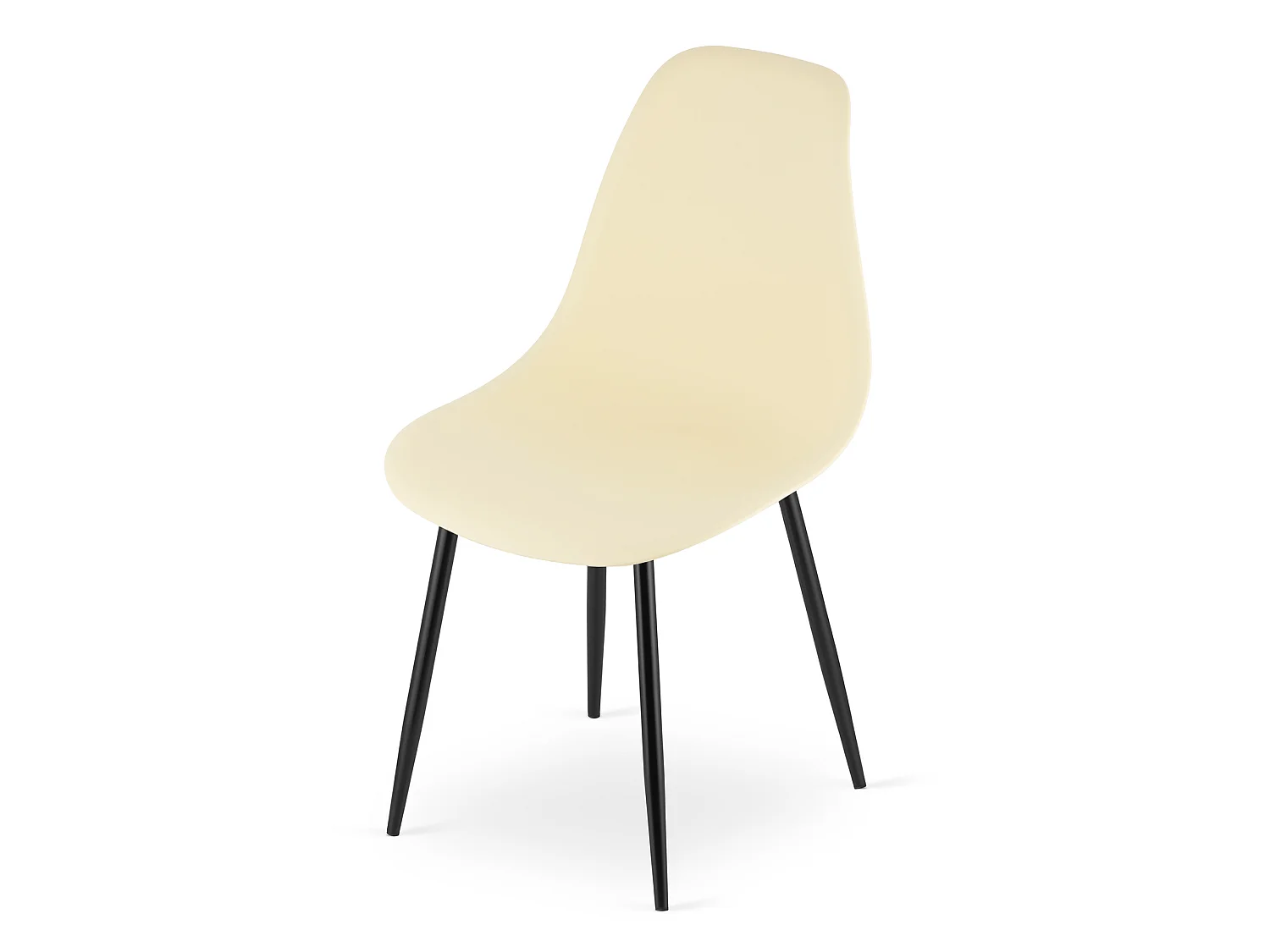 Chaise de salle à manger et cuisine WAT moderne polypropylène crème 4x 46x51x84 cm
