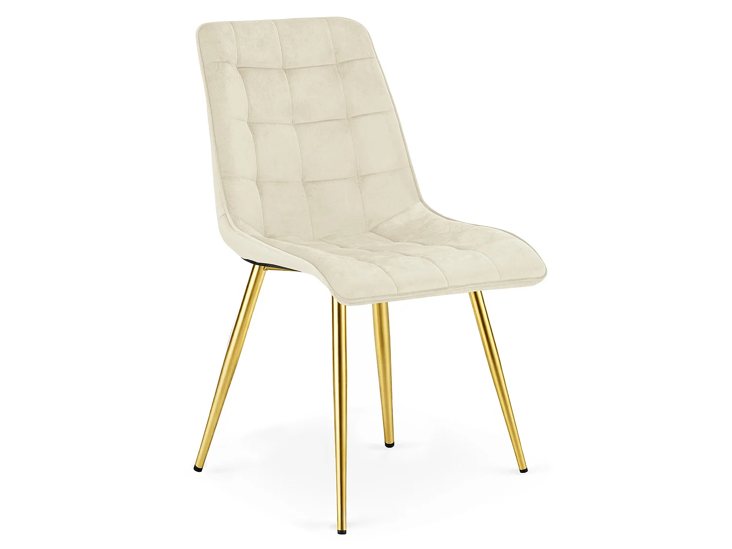 Esszimmerstuhl SPLIT Samt Metall beige hell goldene Beine 4er-Set 49x60x88 cm
