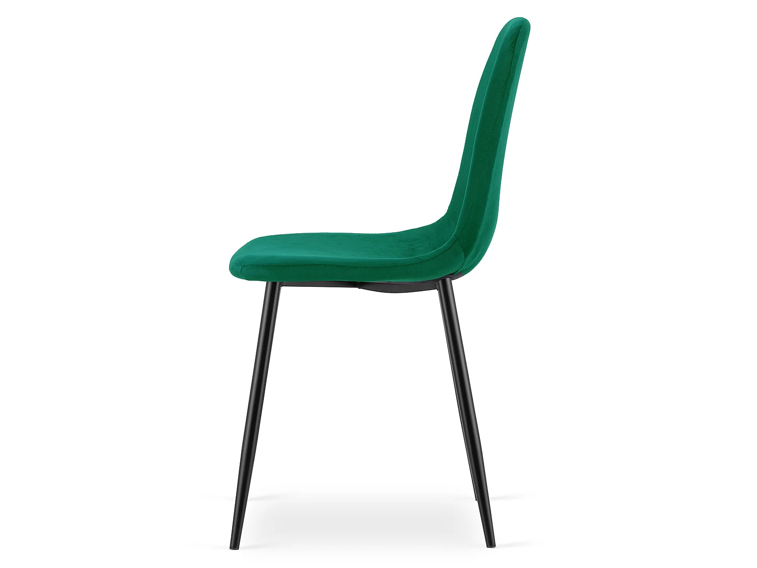 Chaise de salle à manger et cuisine en velours vert, pieds noirs, 44,5x53x87 cm