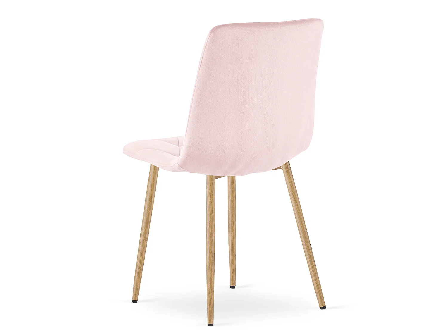 Chaise de salle à manger et cuisine LIBRA en velours rose clair, pieds effet bois 86,5x45x54 cm