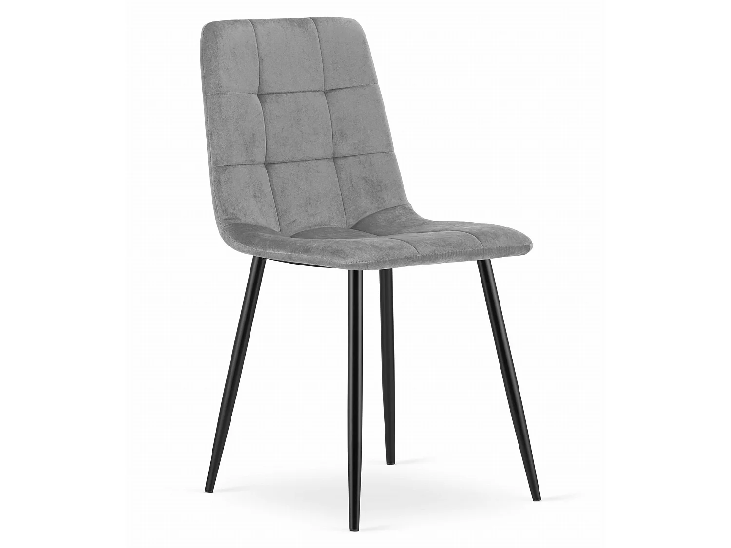 Eetkamerstoel KARA modern fluweel lichtgrijs 87x45x50,5 cm
