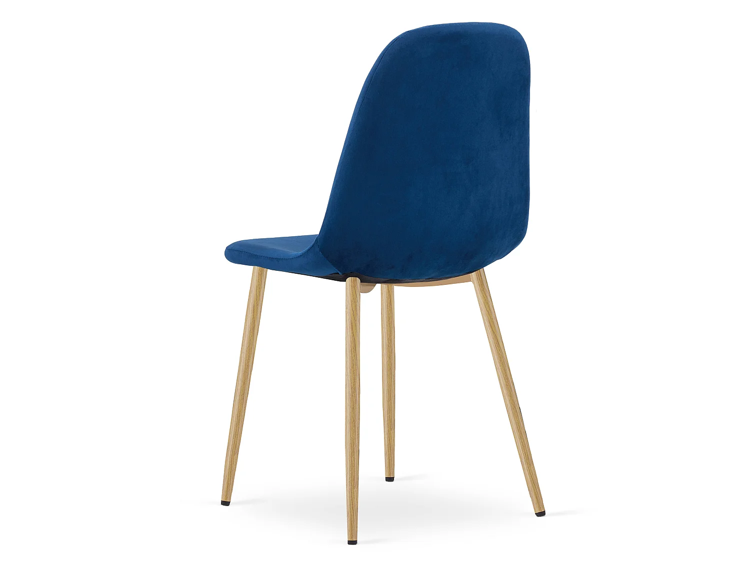 Chaise de salle à manger et cuisine élégante en velours bleu marine, pieds chêne 87x44,5x53 cm
