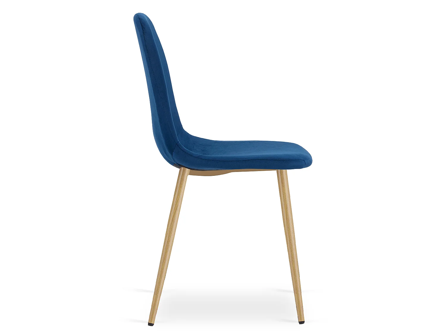 Chaise de salle à manger et cuisine élégante en velours bleu marine, pieds chêne 87x44,5x53 cm
