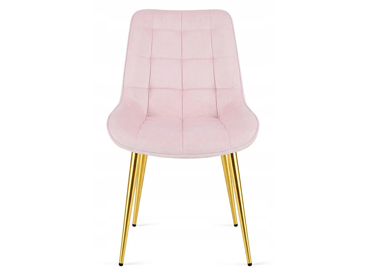 Chaise de salle à manger et cuisine BERA en velours rose clair, pieds dorés 54x60x88 cm
