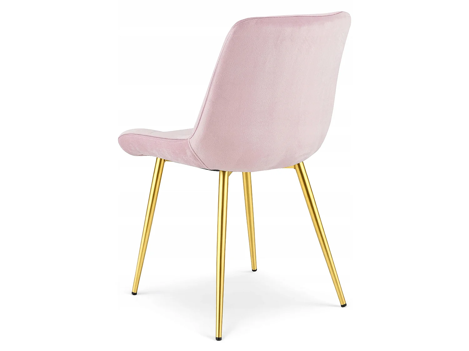 Chaise de salle à manger et cuisine BERA en velours rose clair, pieds dorés 54x60x88 cm