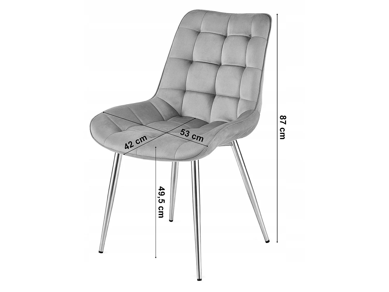 Chaise de salle à manger et cuisine BERA en velours rose clair, pieds dorés 54x60x88 cm