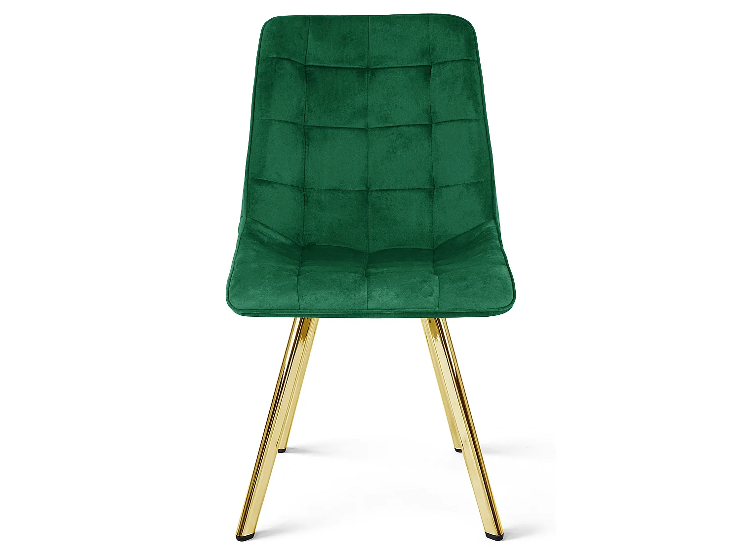 Eetkamerstoel CIEZA fluweel groen gouden poten 87x49x60 cm