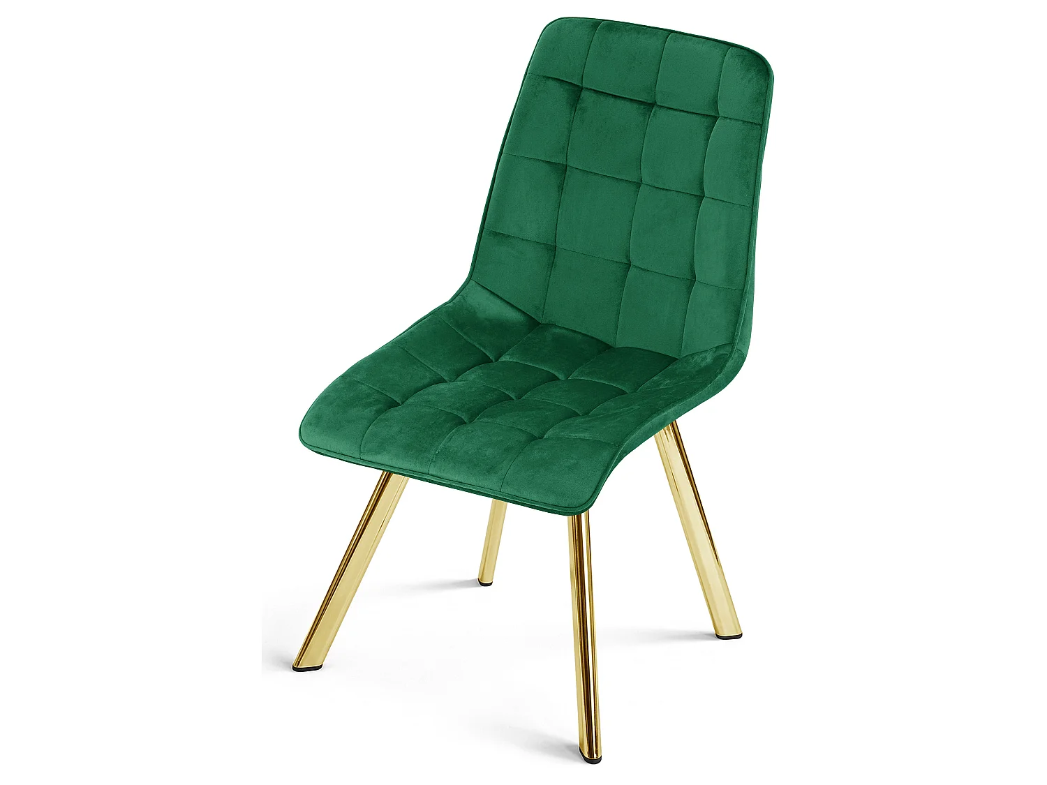 Eetkamerstoel CIEZA fluweel groen gouden poten 87x49x60 cm