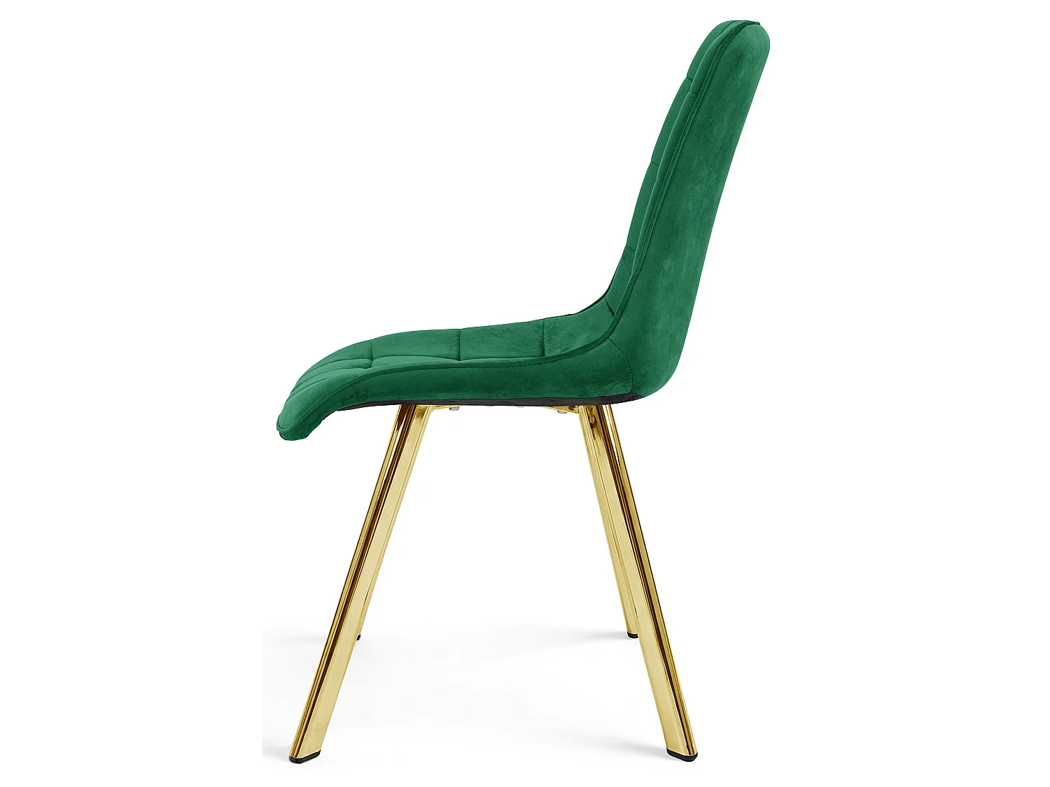 Eetkamerstoel CIEZA fluweel groen gouden poten 87x49x60 cm