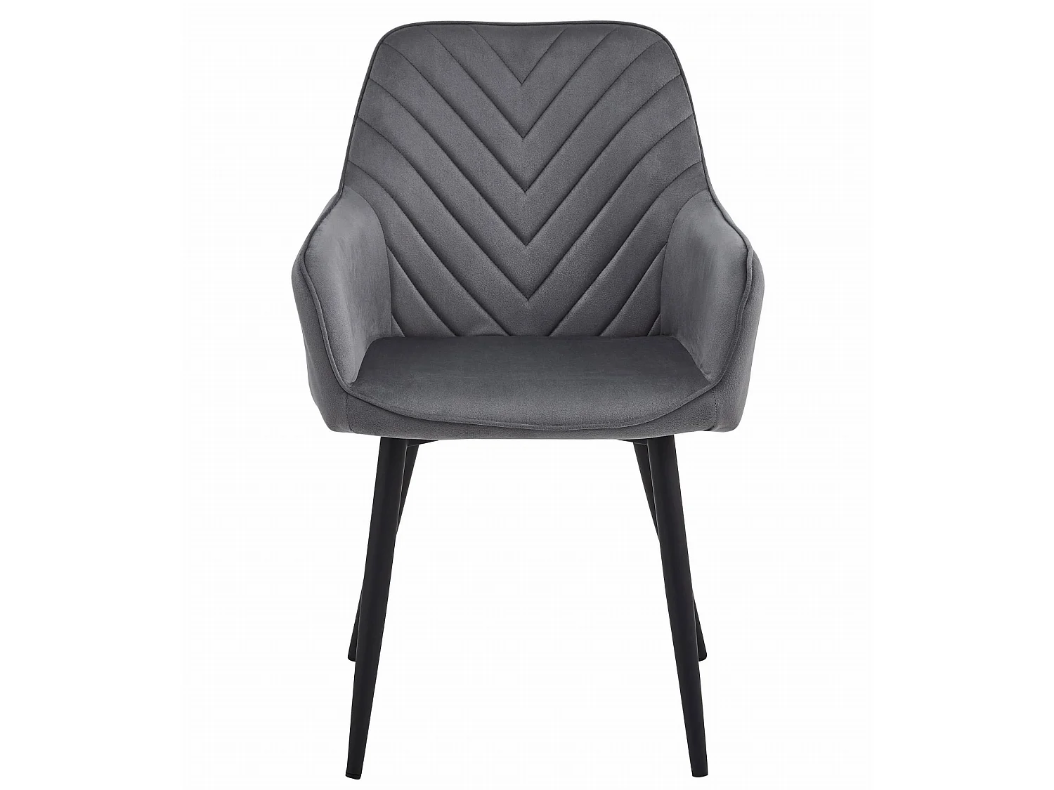 Esszimmerstuhl NANA Samt dunkelgrau Metall schwarz 54x61x83,5 cm
