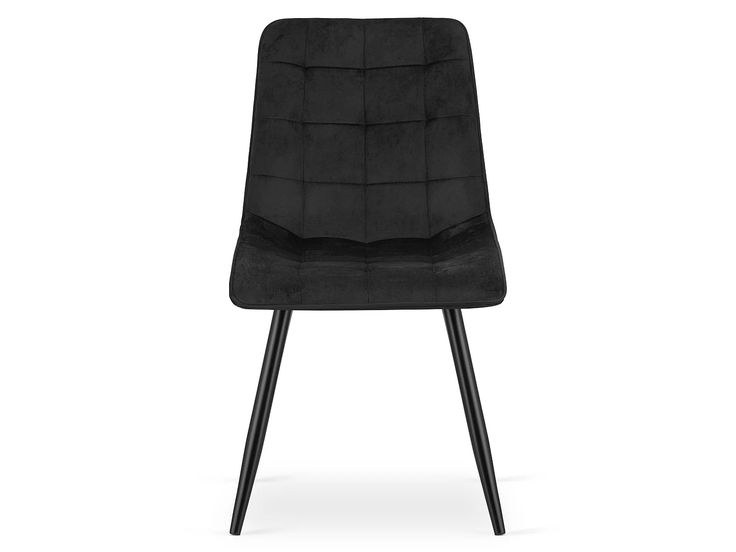 Chaise de salle à manger et cuisine SPLIT en velours noir, pieds noirs x 4 88x49x60 cm