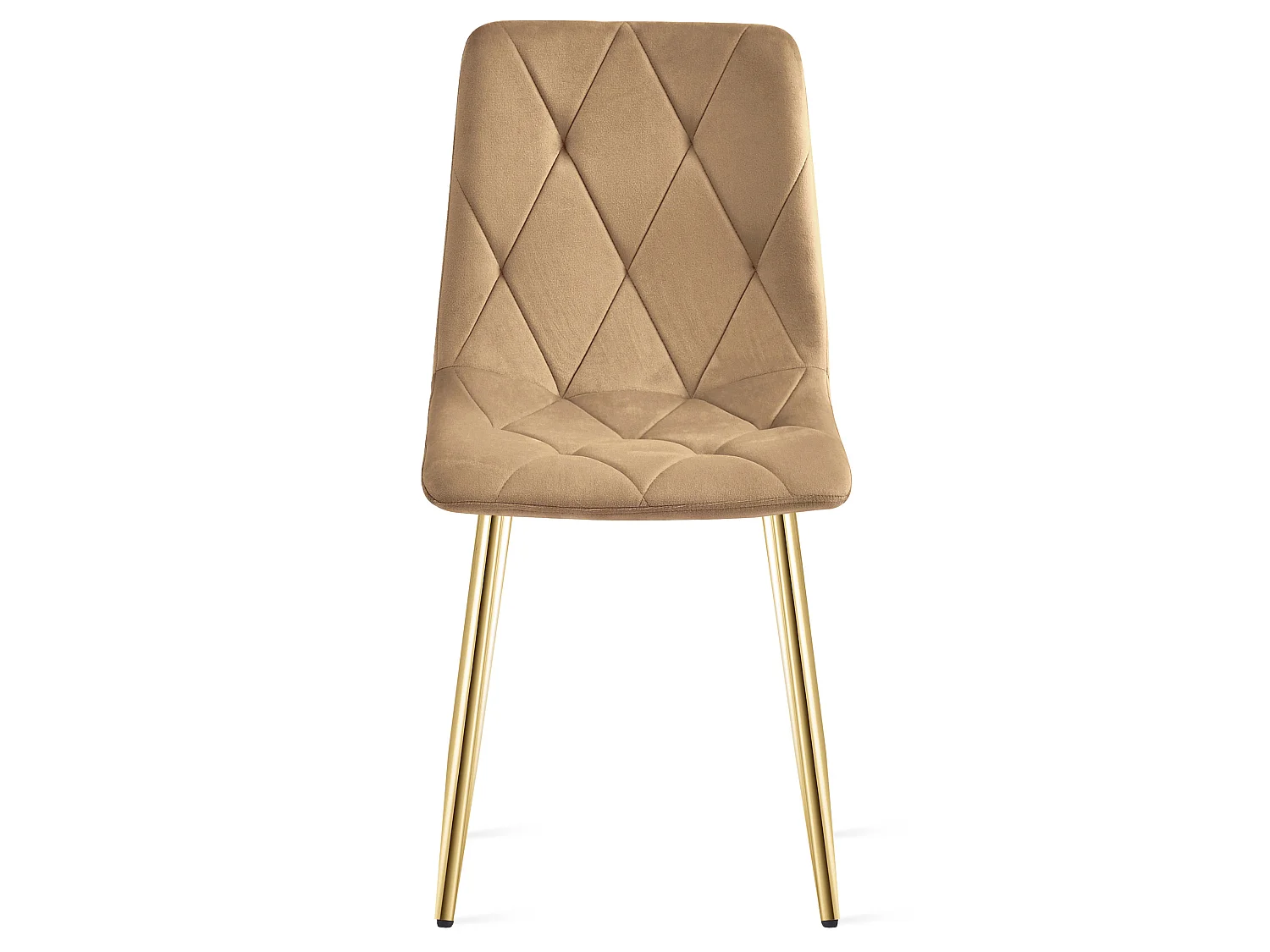 Chaise de salle à manger et cuisine LIBRA velours brun pieds dorés x4