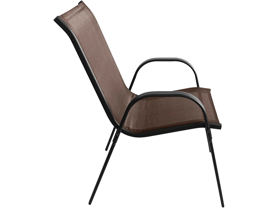 Chaise de salle à manger et cuisine empilable SOFIA textilène marron 4 pièces