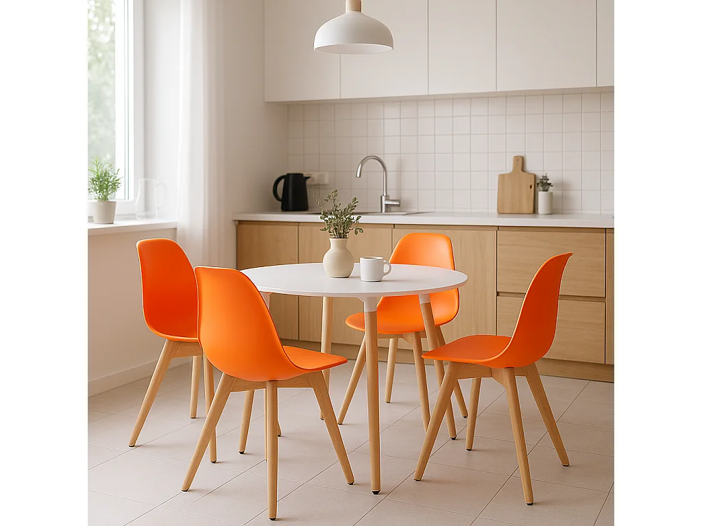Chaise de salle à manger design polypropylène orange 80x46x54,5 cm