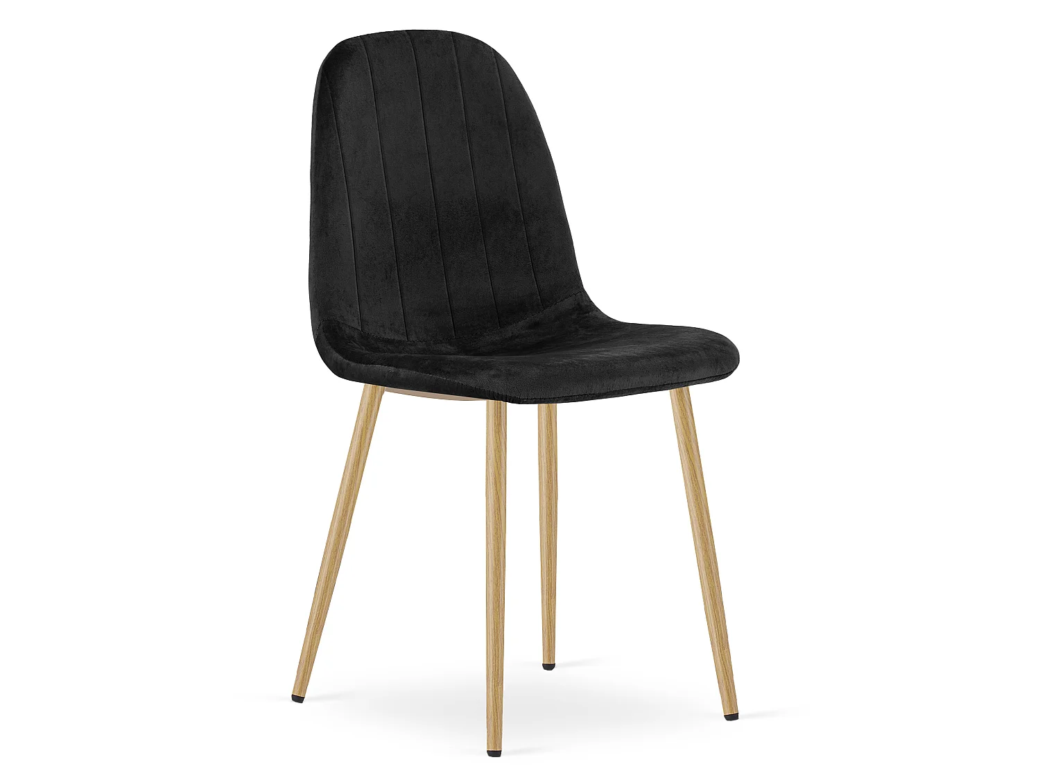 Chaise de salle à manger et cuisine élégante en velours noir 4x 87 cm