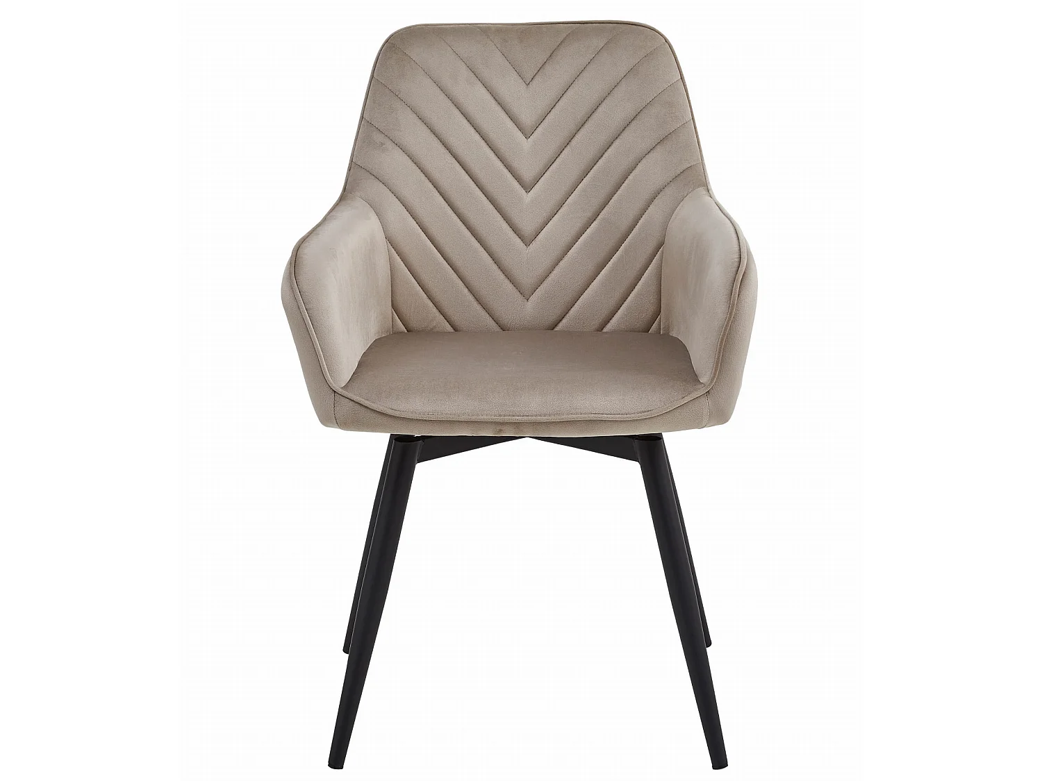 Chaise de salle à manger pivotante NANA360 velours beige foncé pieds noirs 83,5x56x61 cm