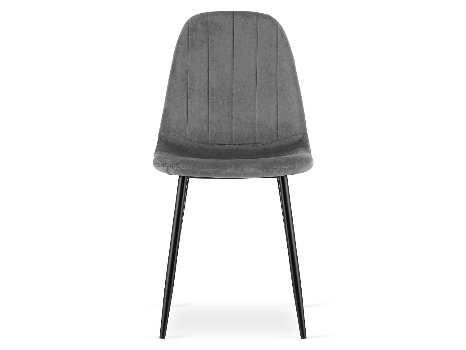 Eetkamerstoel PADVA fluweel donkergrijs zwart 4x 44,5x53x87 cm