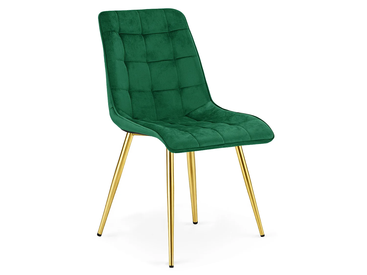 Eetkamerstoel SPLIT fluweel groen metalen gouden poten 88x49x60 cm