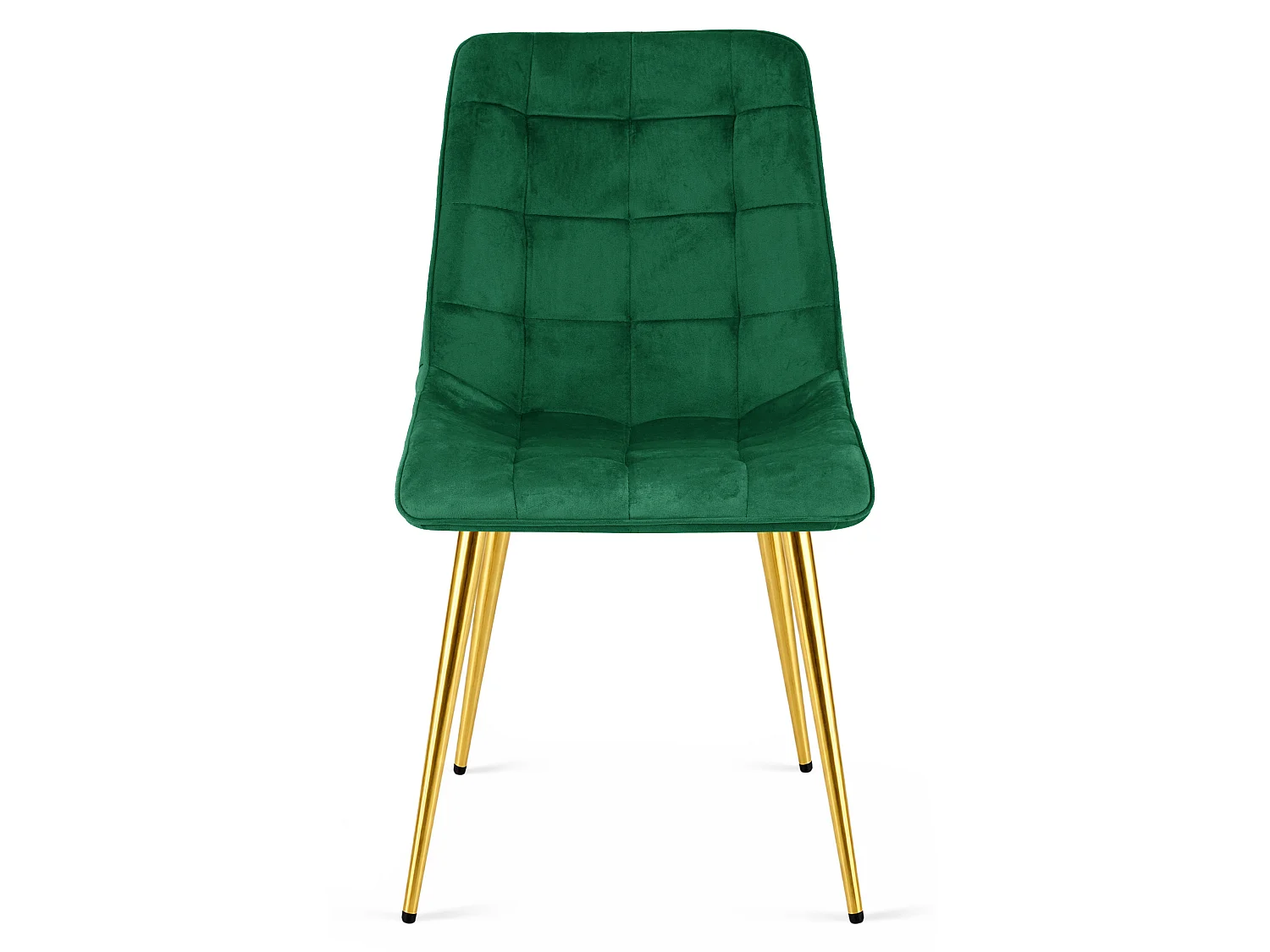 Eetkamerstoel SPLIT fluweel groen metalen gouden poten 88x49x60 cm