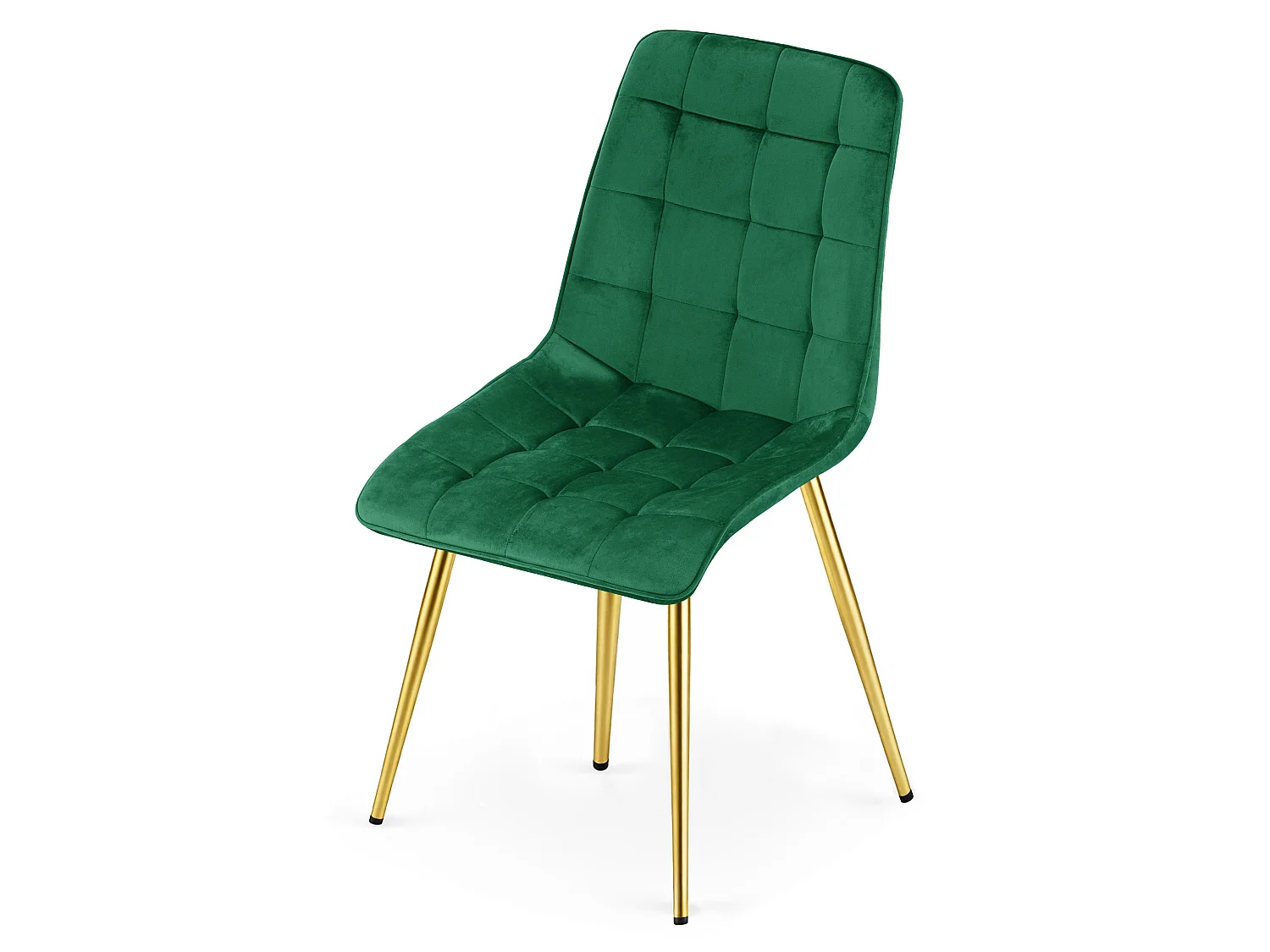 Chaise de salle à manger et cuisine SPLIT en velours vert, pieds dorés