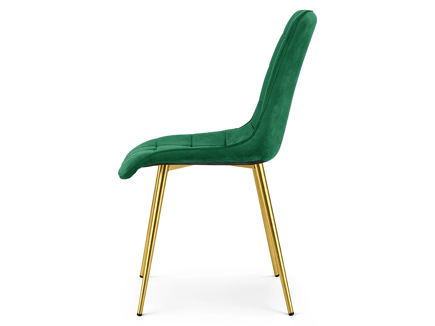 Chaise de salle à manger et cuisine SPLIT en velours vert, pieds dorés