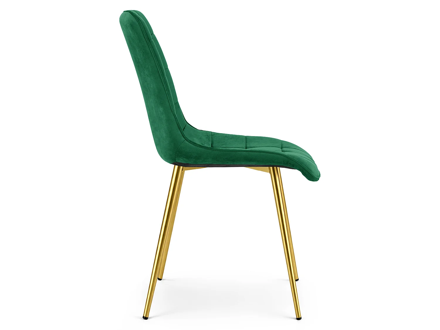 Chaise de salle à manger et cuisine SPLIT en velours vert, pieds dorés