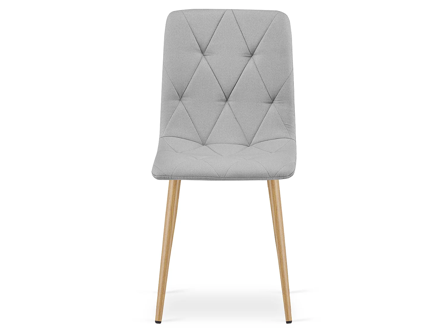 LIBRA eetkamerstoel gestoffeerd lichtgrijs stof houtkleurige poten 4x 87x44,5x54,5 cm