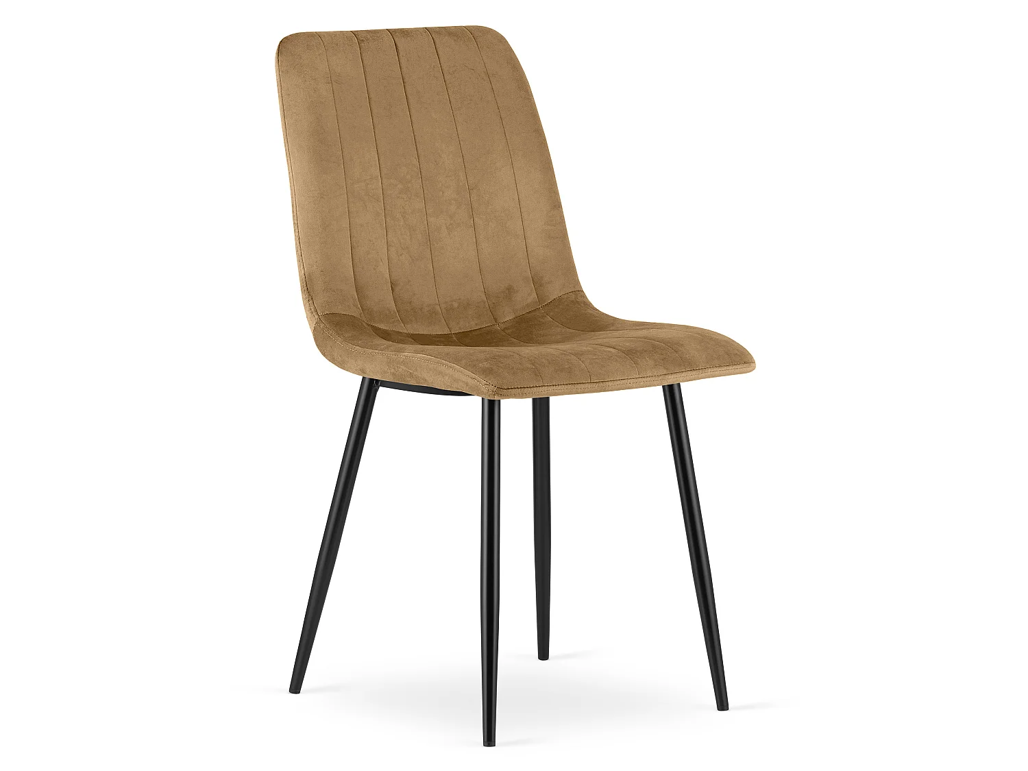Eetkamerstoel LAVA fluweel bruin zwarte poten 87x44x40 cm x 2