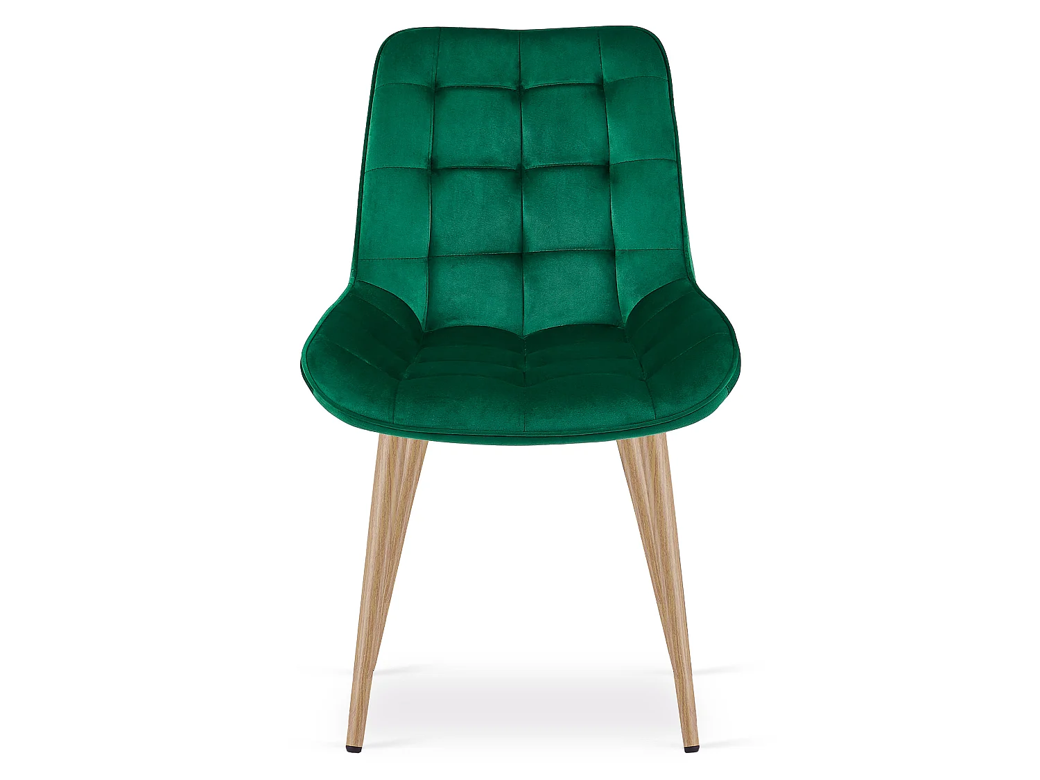 Eetkamerstoel BERA fluweel groen eiken poten 54x60x88 cm