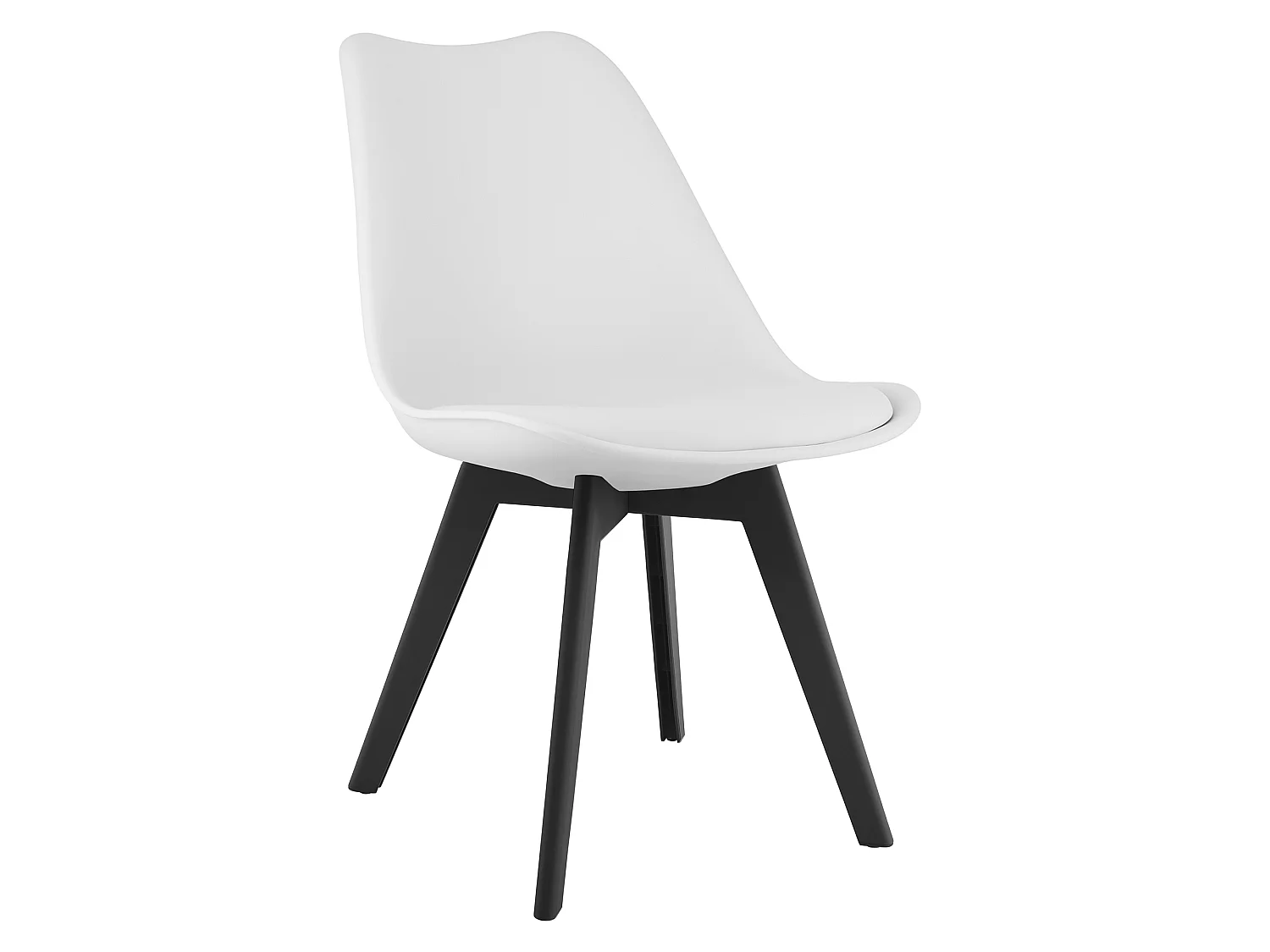 Chaise de salle à manger MARK ergonomique bois blanc noir 82 cm