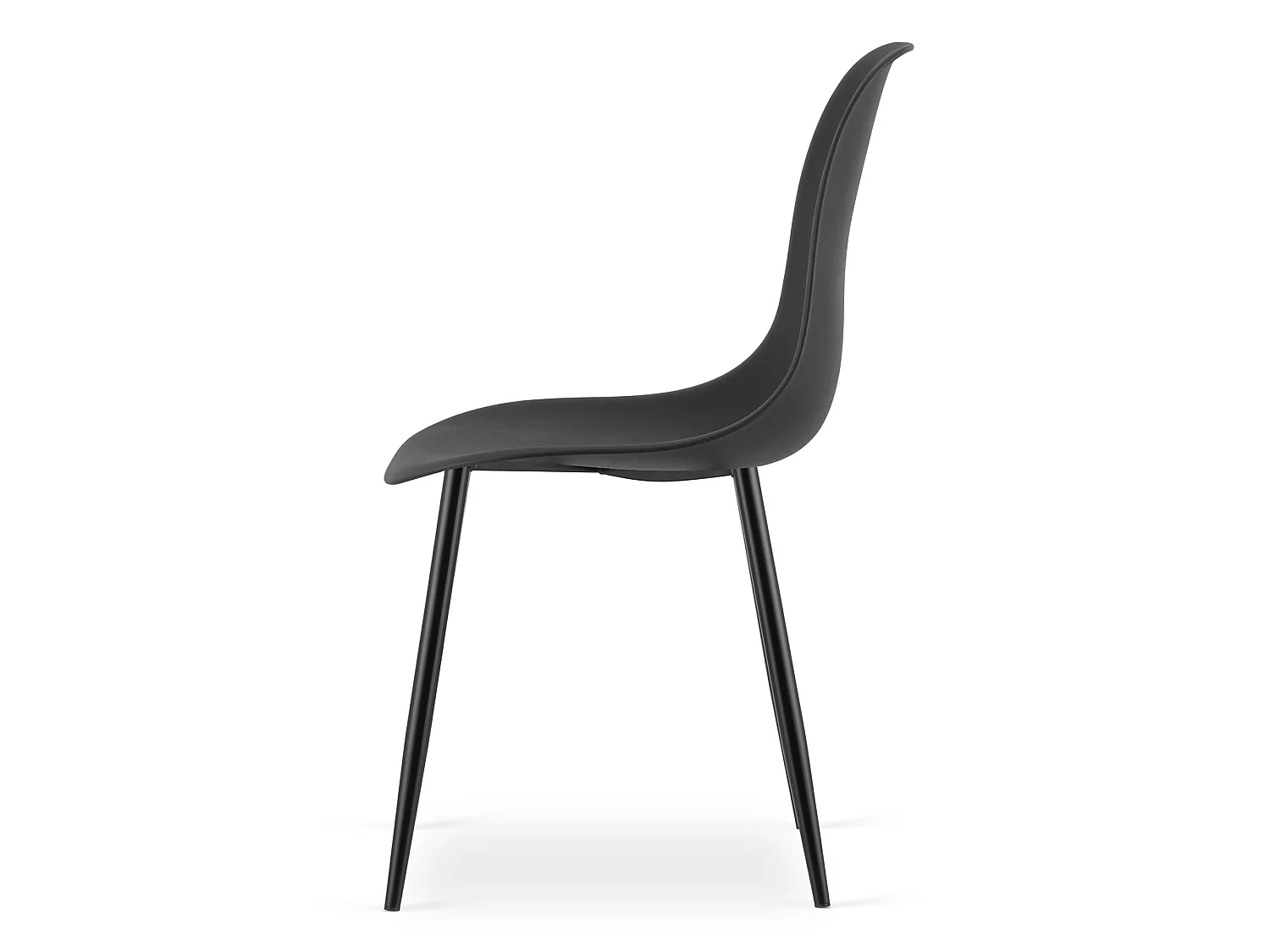 WAT eetkamerstoel Scandinavisch polypropyleen zwart 84x46x51 cm