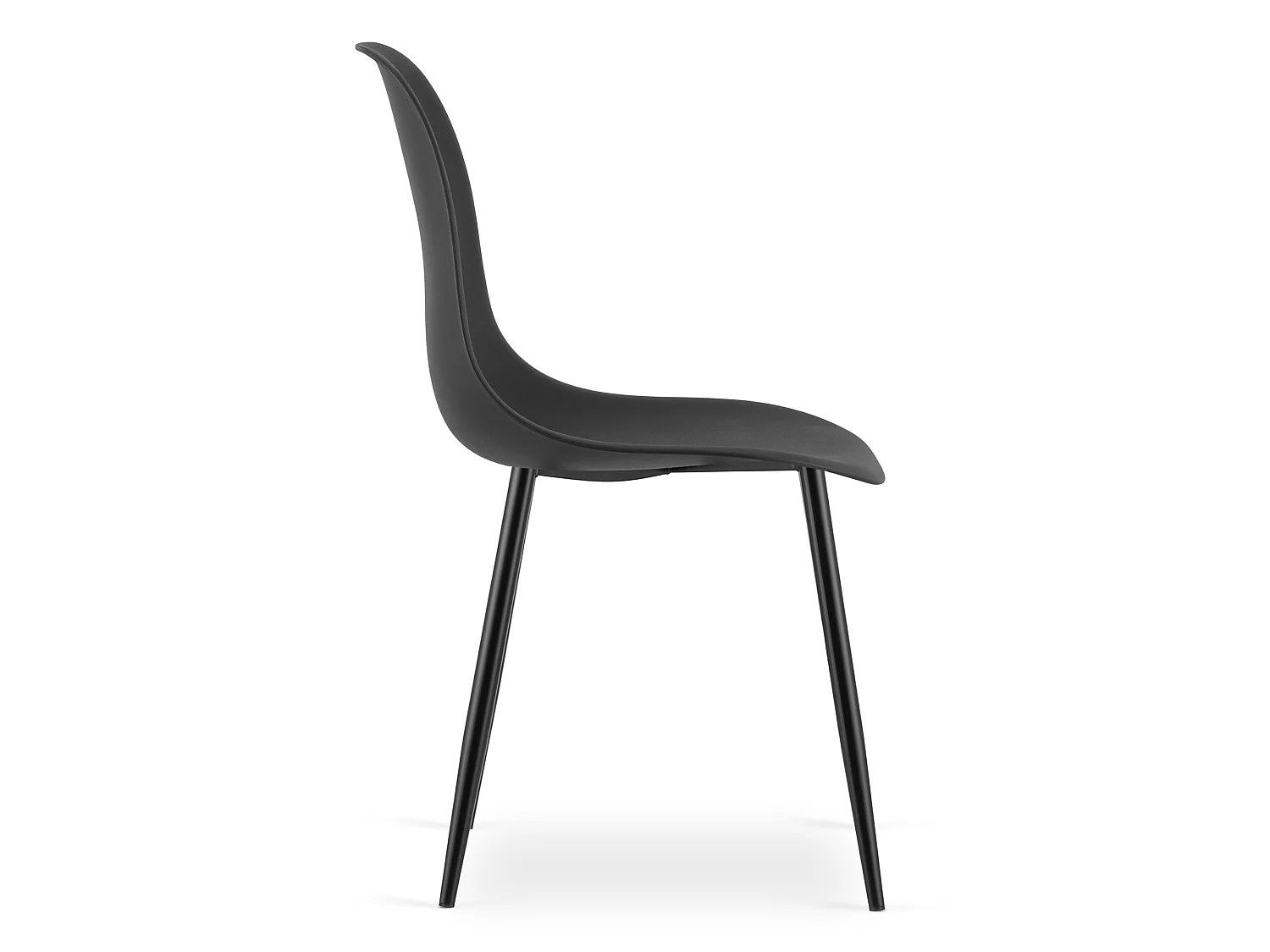 WAT eetkamerstoel Scandinavisch polypropyleen zwart 84x46x51 cm