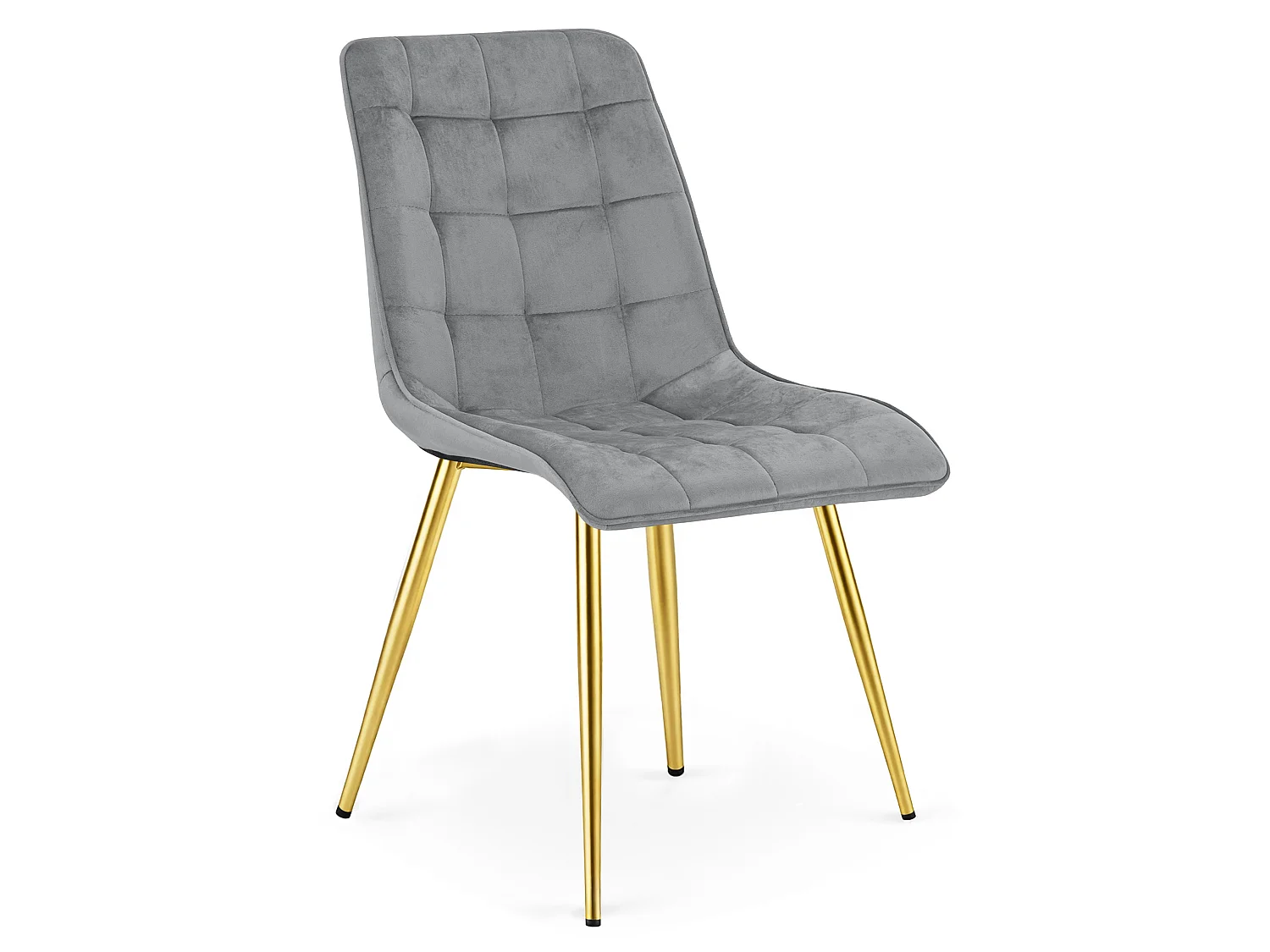 Eetkamerstoel SPLIT, fluweel, lichtgrijs, gouden poten, 88x49x60 cm