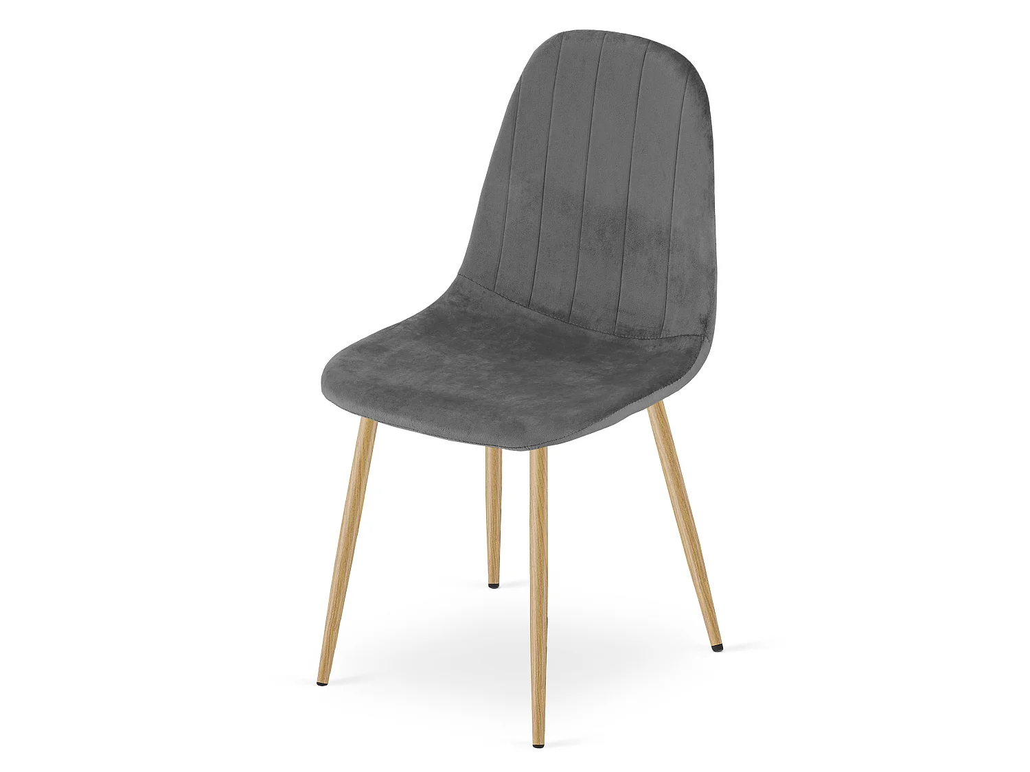 Eetkamerstoel PADVA fluweel donkergrijs zwart 87x44,5x53 cm