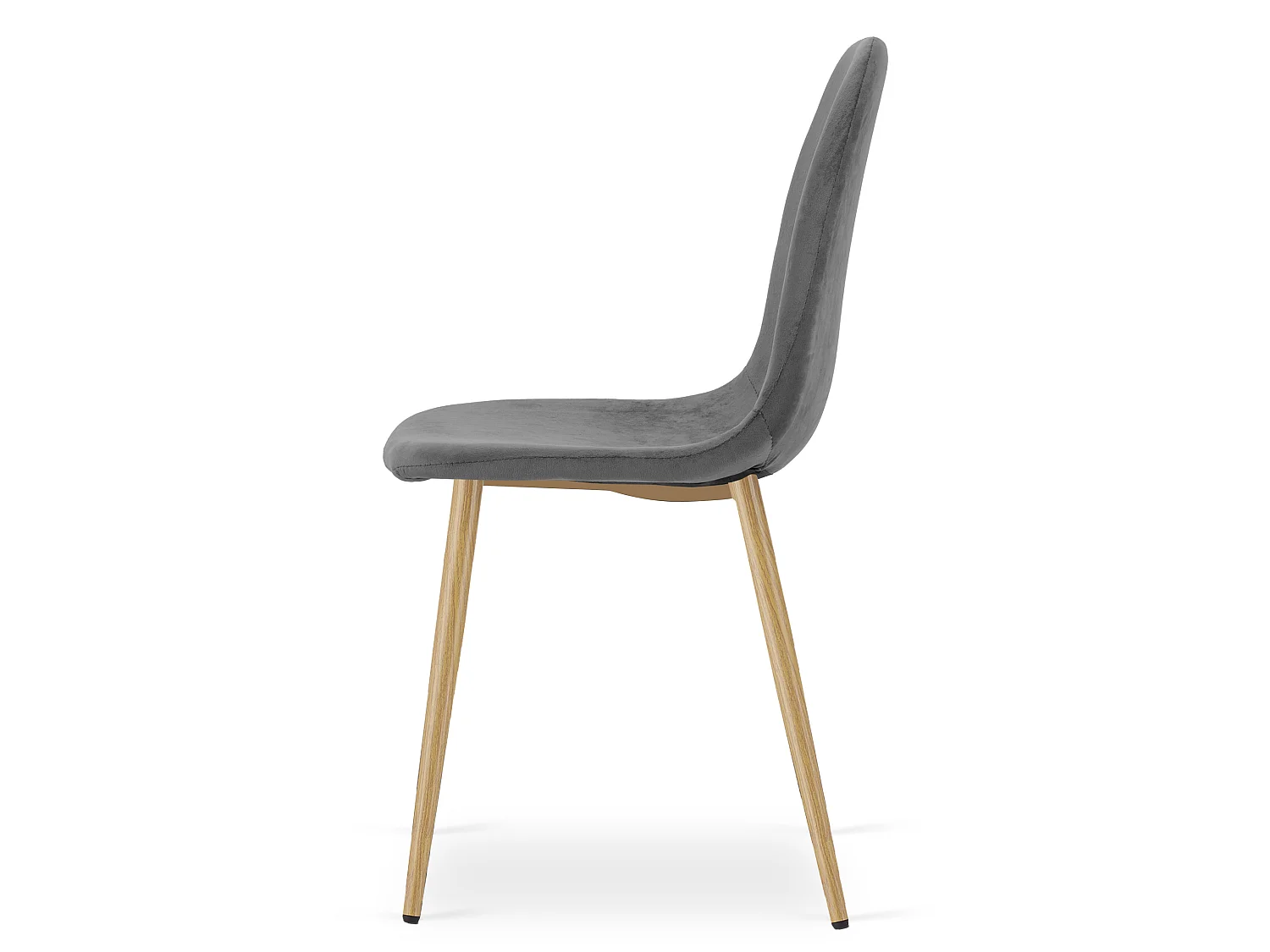 Eetkamerstoel PADVA fluweel donkergrijs zwart 87x44,5x53 cm