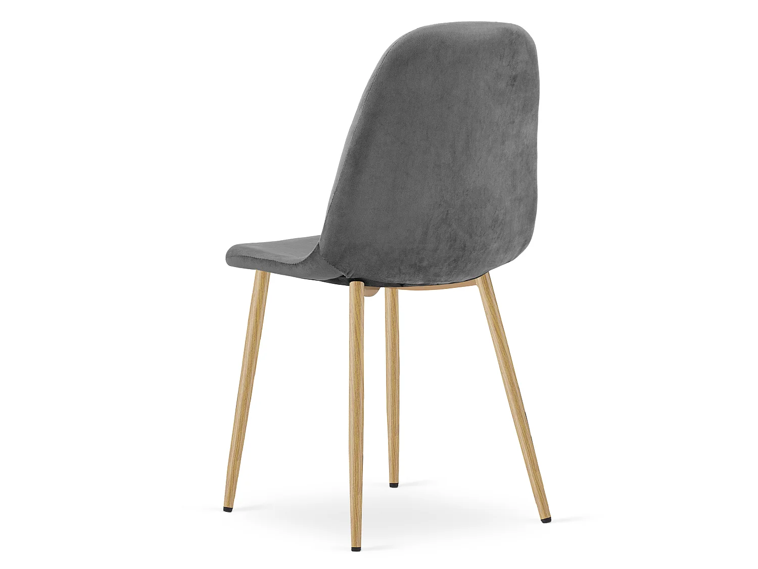 Eetkamerstoel PADVA fluweel donkergrijs zwart 87x44,5x53 cm