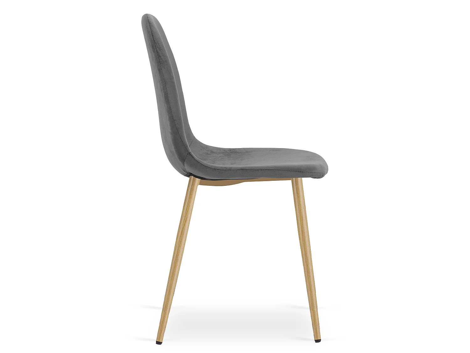 Eetkamerstoel PADVA fluweel donkergrijs zwart 87x44,5x53 cm