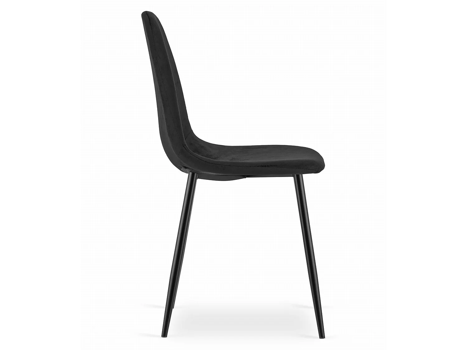 Eetkamerstoel COMO ergonomisch fluweel zwart 87,5x44,5x50,5 cm