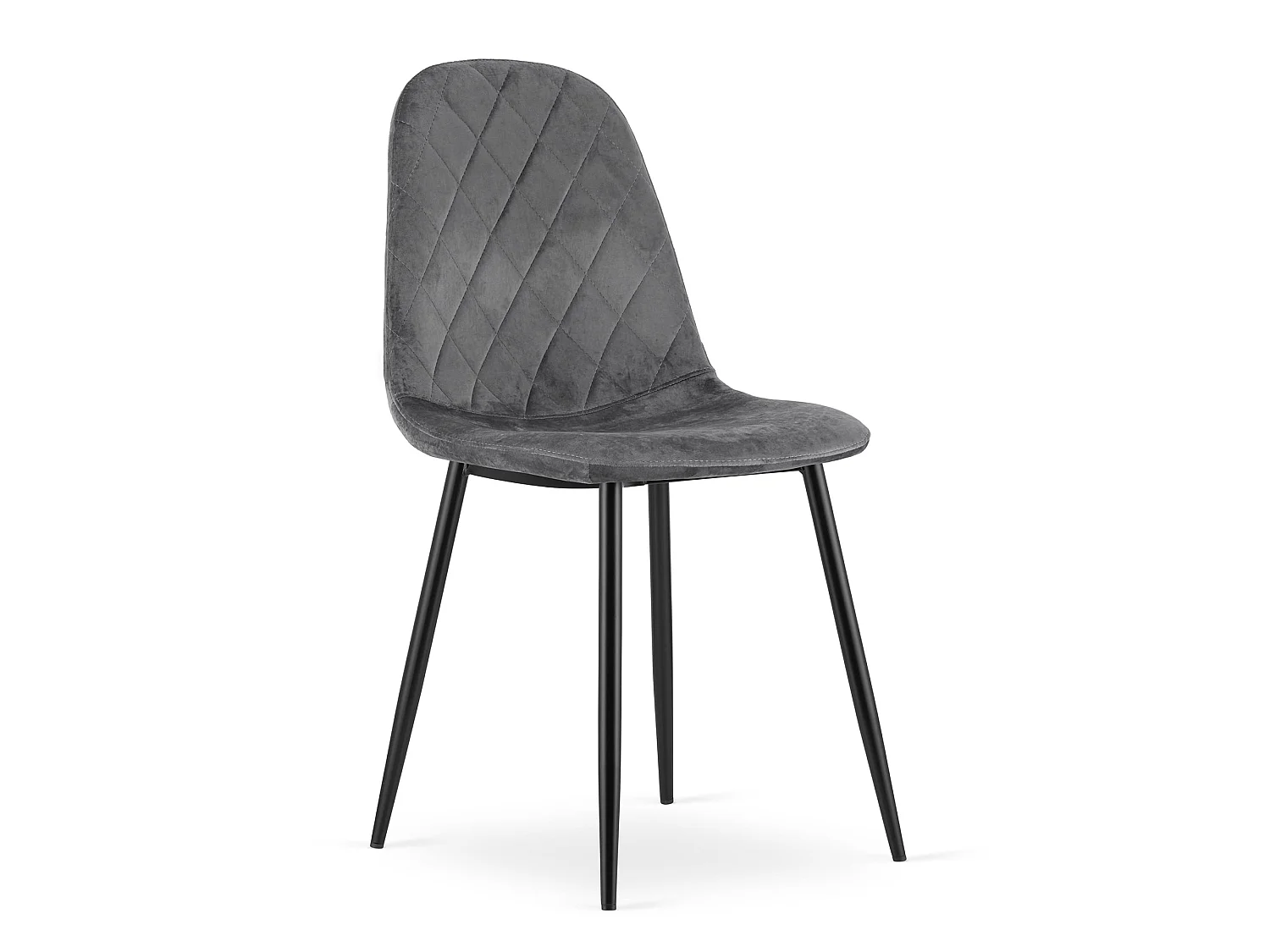 ASTI Esszimmerstuhl 2er-Set, dunkelgrau, Samt, 87,5x44,5x50,5 cm